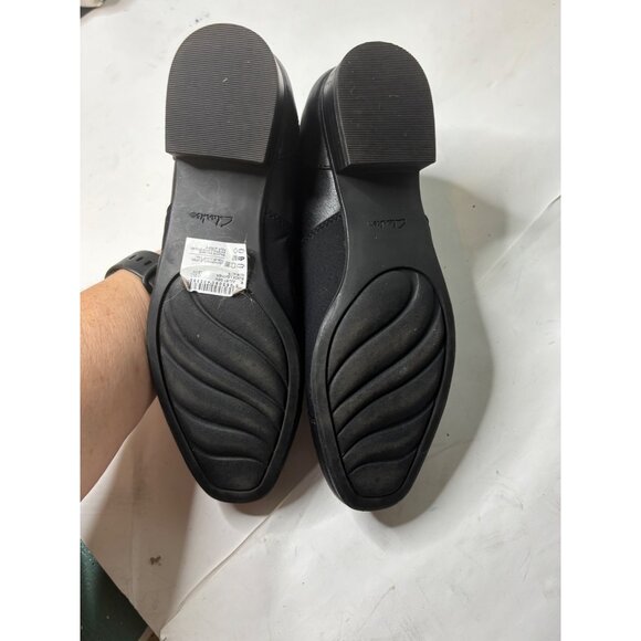 Clarks Juliet Gem Slip-On Flats Black Sz 6 Black Leather Career Office Wear - Picture 6 of 6